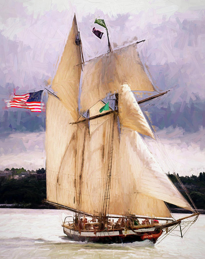 The Tall Ship the Lynx, Fine Art Print Painting by Greg Sigrist