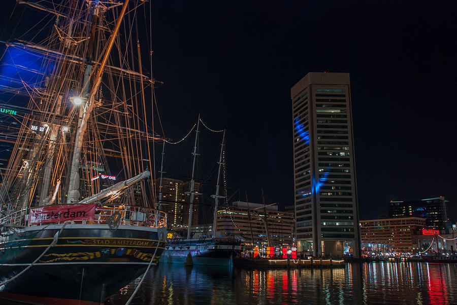 The Tall Ships and Lights Photograph by Mark Dodd