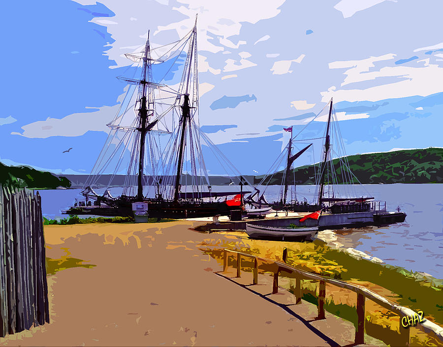 The Tall Ships in Georgian Bay Harbor Painting by CHAZ Daugherty