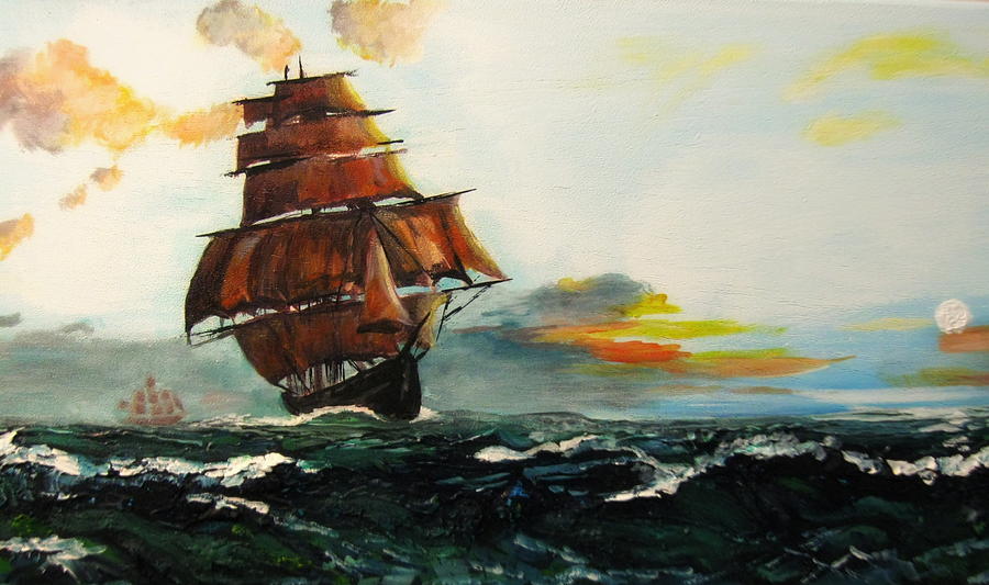 The Tall Ships Painting by Mike Benton