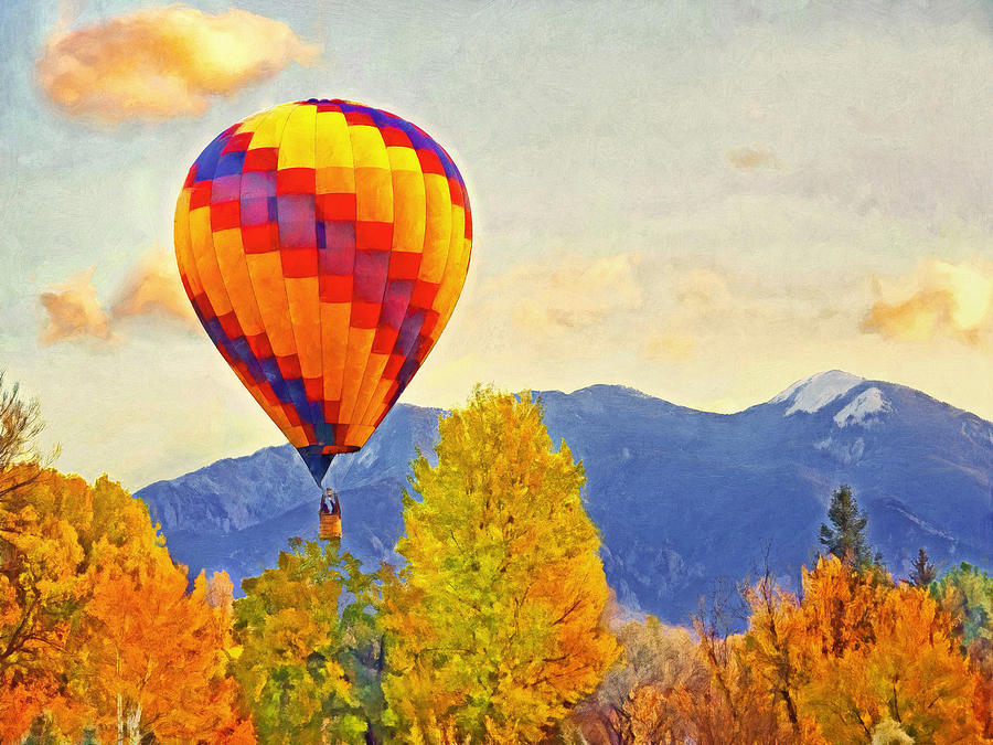 Mountain Digital Art - The Taos Mountain Balloon Rally 1 by Digital Photographic Arts