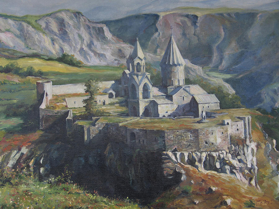 Mountain Painting - The Tatev Monastery by Tigran Ghulyan