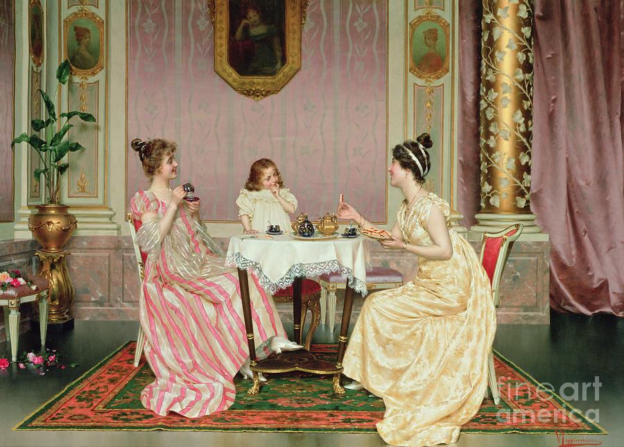 Coffee Painting - The Tea Party by Vittorio Reggianini