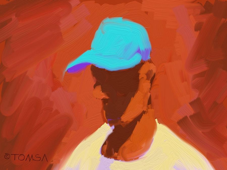 The  Teal Hat  Digital Art by Bill Tomsa