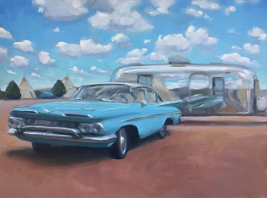 The Teepee Motel, Route 66 Painting by Elizabeth Jose