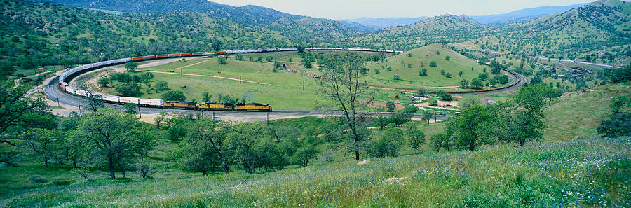 The Tehachapi Train Loop Near Tehachapi Photograph by Panoramic Images