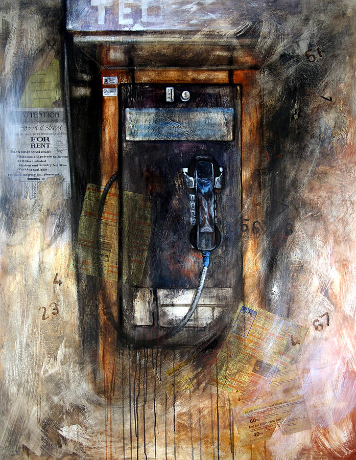 The telephone boot Painting by Leyla Munteanu