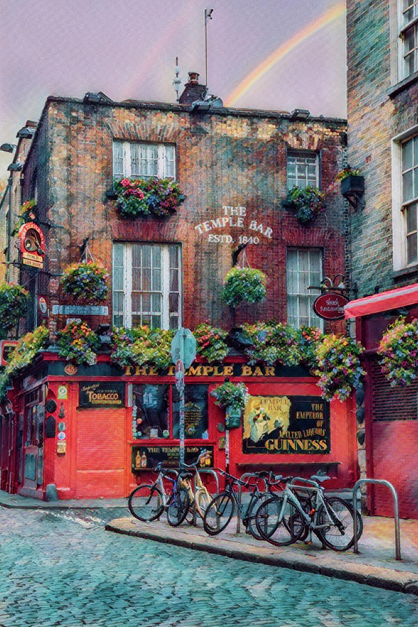 The Temple Bar in Ireland Painting Photograph by Debra and Dave Vanderlaan
