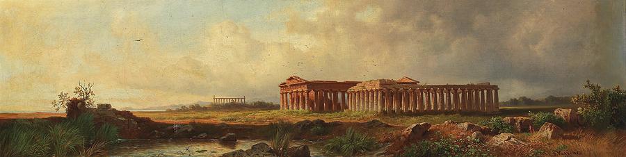 Kingdom Painting - The temples of Paestum by MotionAge Designs
