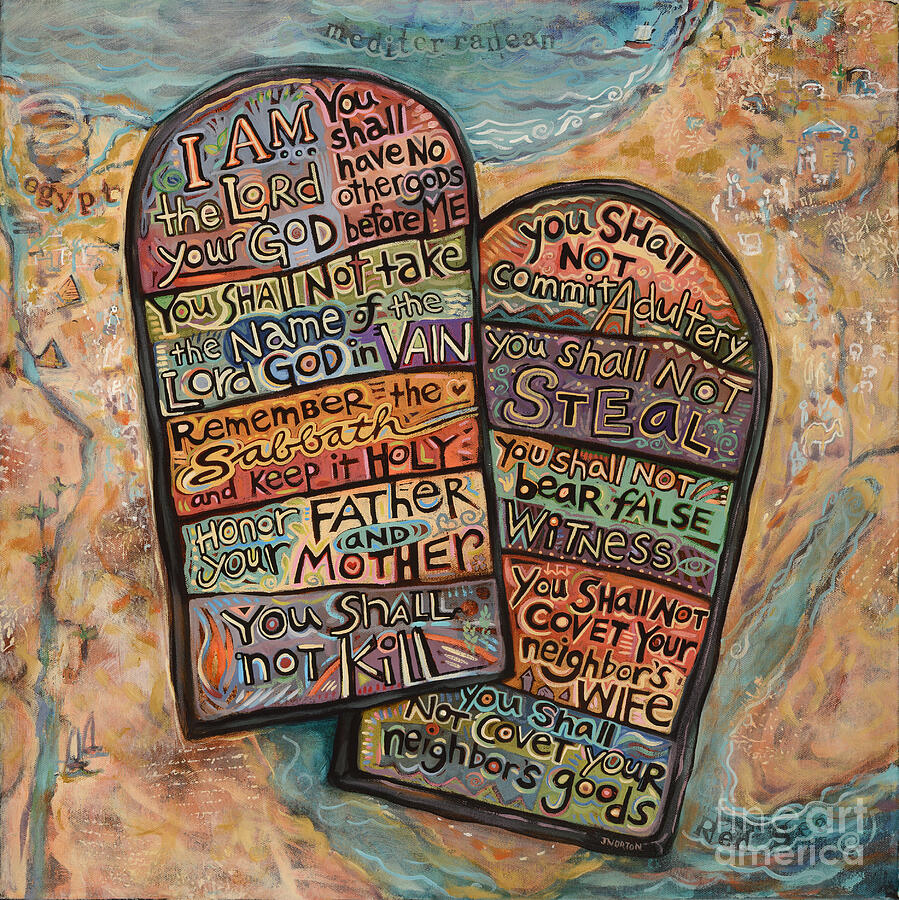 The Ten Commandments Painting by Jen Norton | Fine Art America