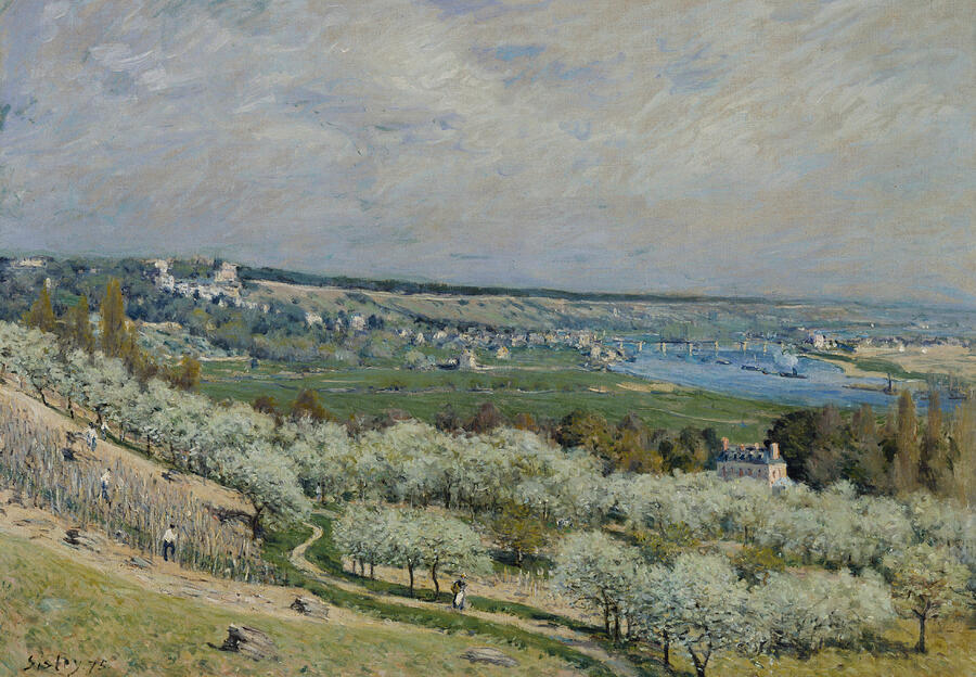 The Terrace at Saint Germain, Spring, from 1875 Painting by Alfred Sisley