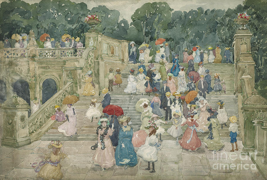 Central Park Painting - The Terrace Bridge, Central Park by Maurice Brazil Prendergast Central Park Painting - The Terrace Bridge, Central Park by Maurice Brazil Prendergast