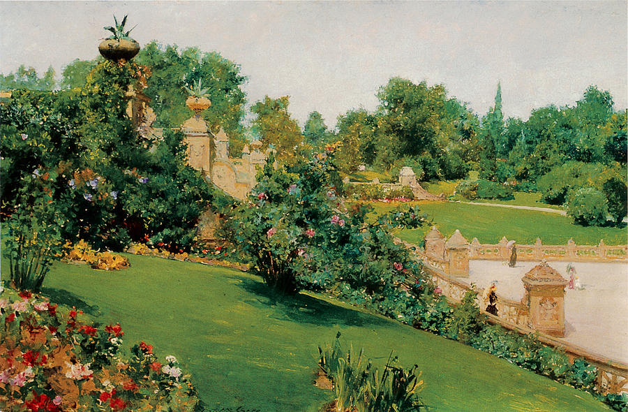The Terrace Central Park New York Photograph by William Merritt Chase