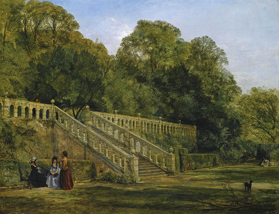 The Terrace Painting by Thomas Creswick
