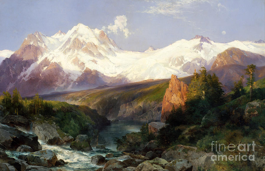 The Teton Range, 1897 Painting by Thomas Moran
