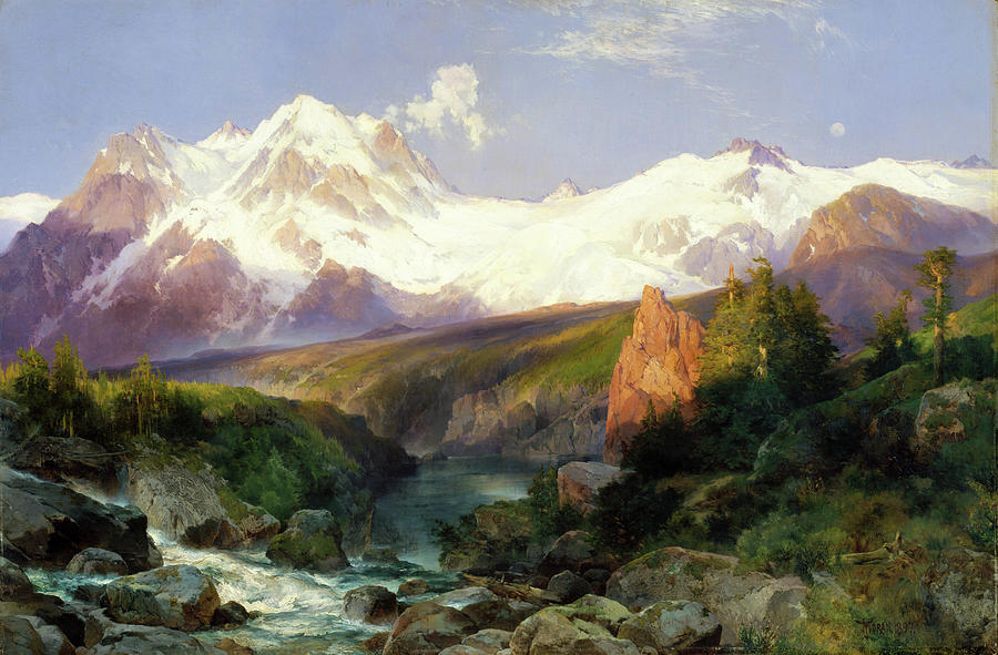 The Teton Range painting by Thomas Moran                               Painting by Thomas Moran