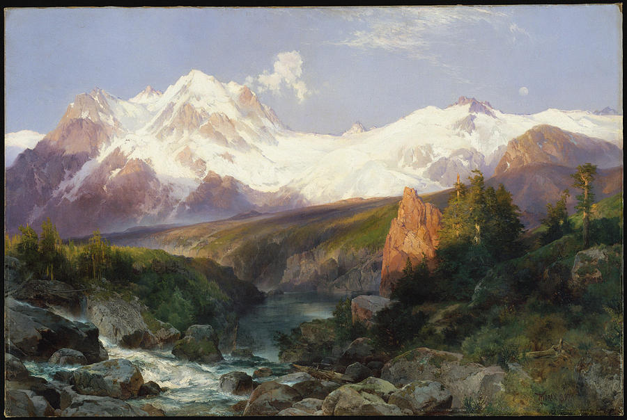 Nature Painting - The Teton Range by Thomas Moran