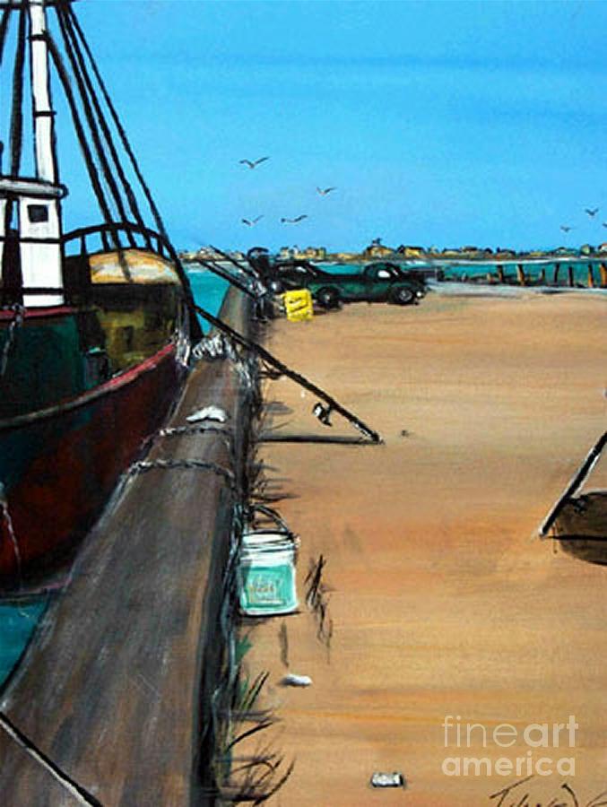 The Texan boat Painting by Tyrone Hart