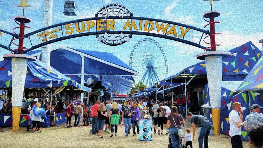 The Texas State Fair Super Midway Digital Art by JC Findley