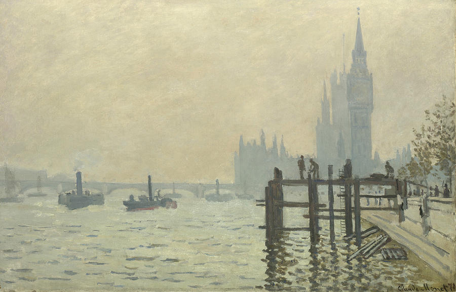 The Thames at Westminster Painting by Claude Monet