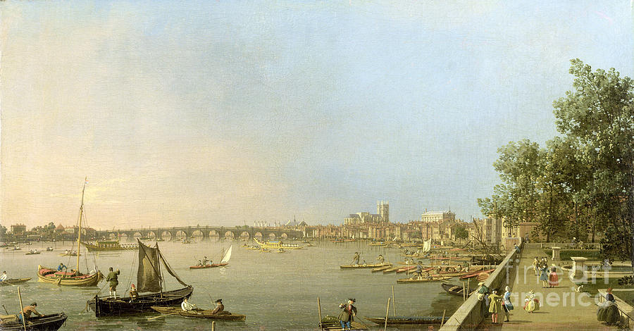 The Thames from the Terrace of Somerset House by Canaletto Painting by Giovanni Antonio Canaletto