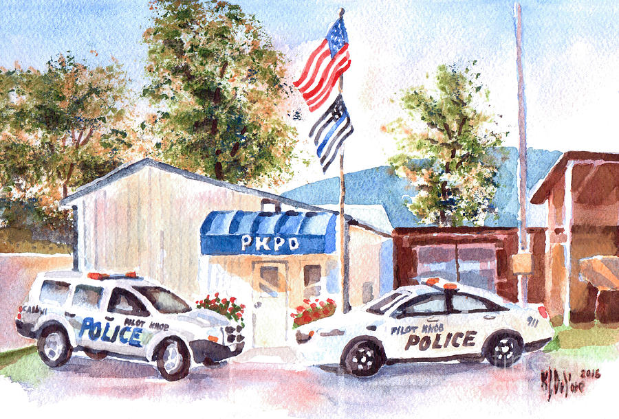 Car Painting - The Thin Blue Line by Kip DeVore