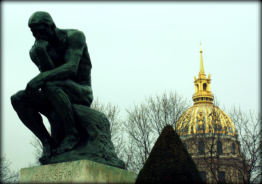 The Thinker and The Chapel of Saint Louis des Invalides Photograph by Susie Weaver