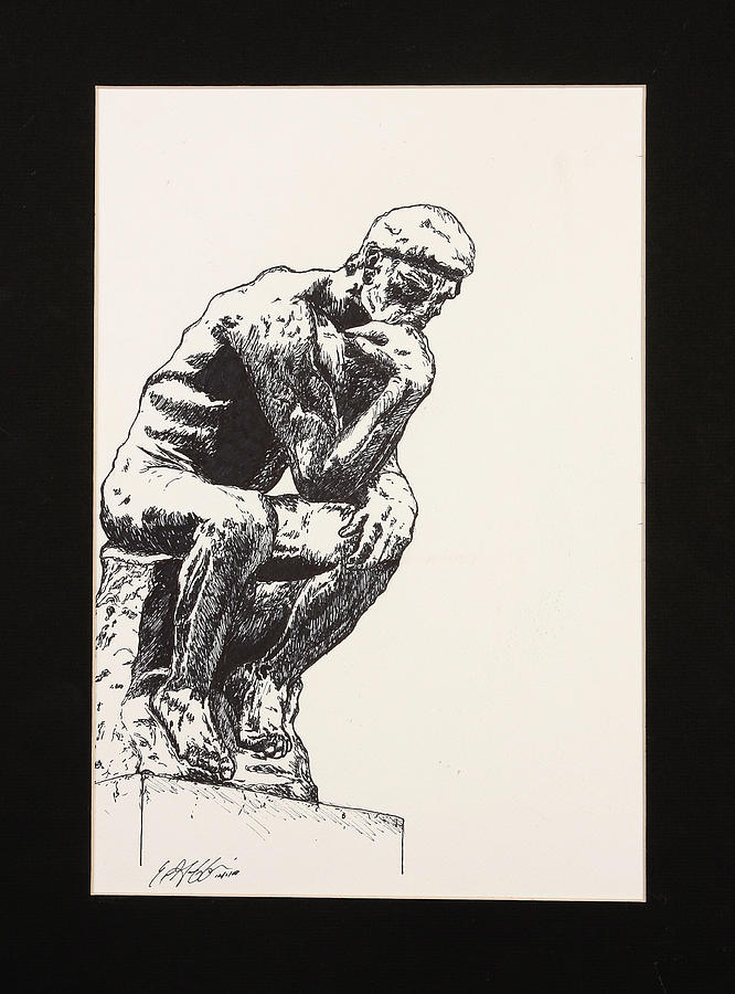 The thinker rodin illustration hires stock photography and images  Alamy