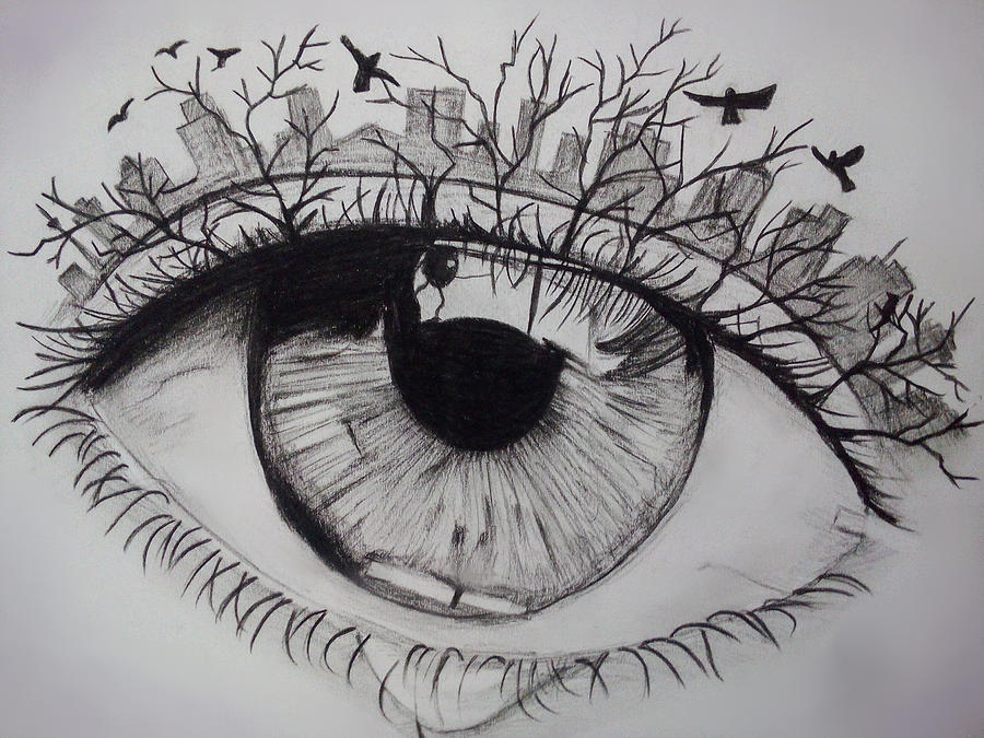 The Third Eye Drawing by Asri Art Pixels