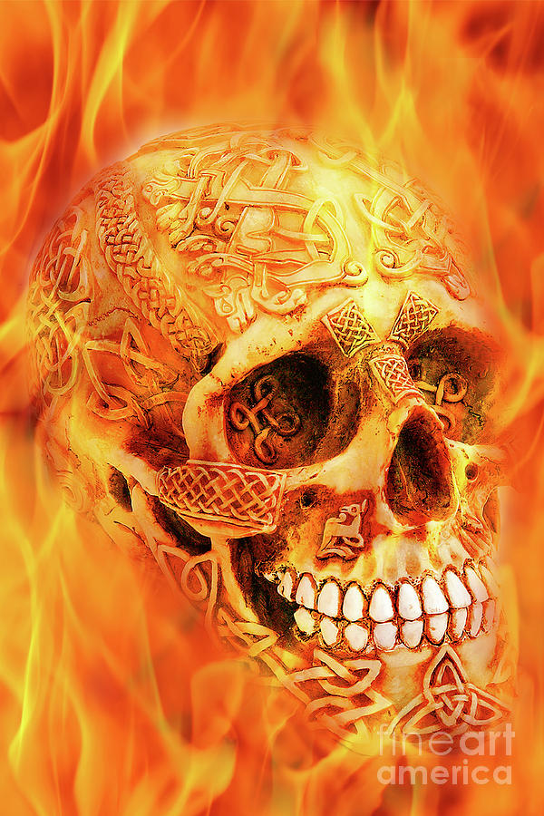 Flaming Skull Digital Art by Tim Hightower