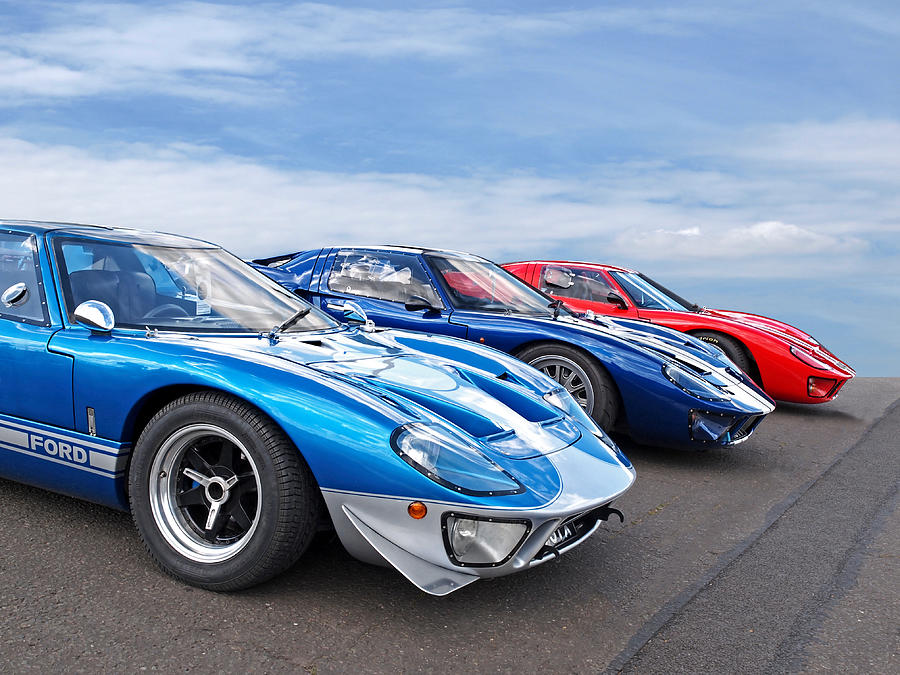 Transportation Photograph - The Three Amigos - Ford GT 40 by Gill Billington