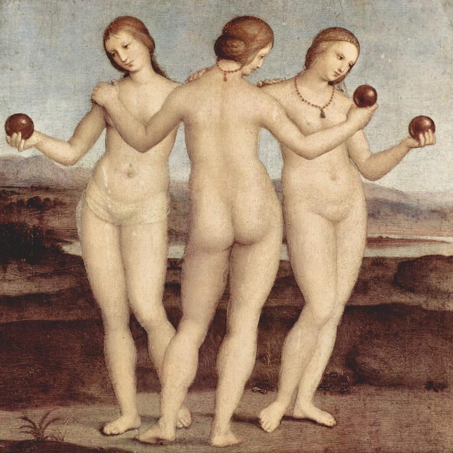 Raphael Painting - The Three Graces - 1504-05 by Raphael 