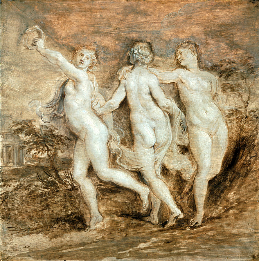 The Three Graces 3 Painting by Peter Paul Rubens