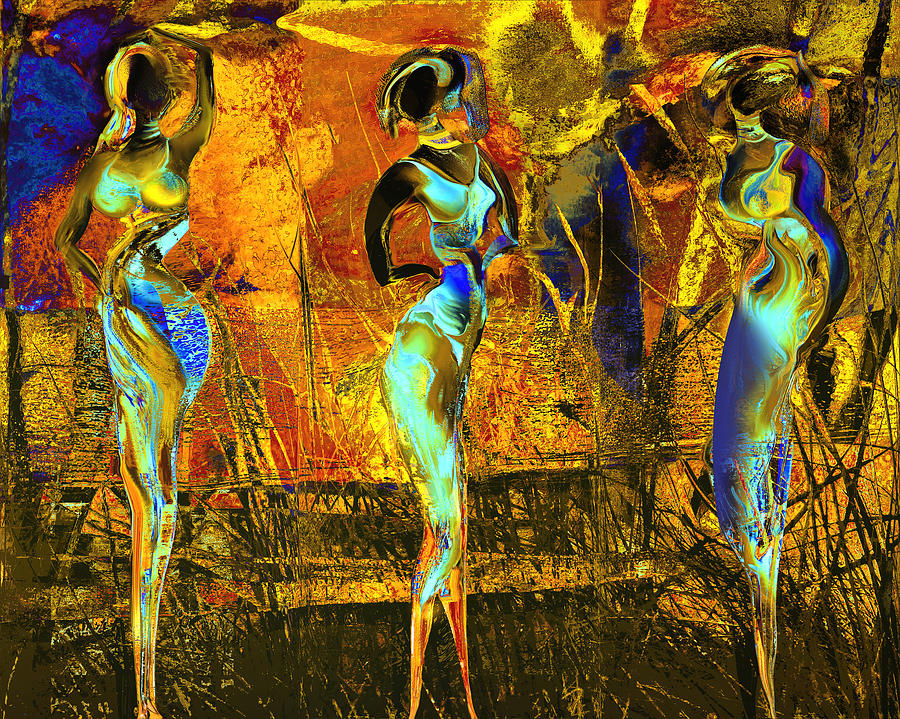 Africa Painting - The three graces by Anne Weirich