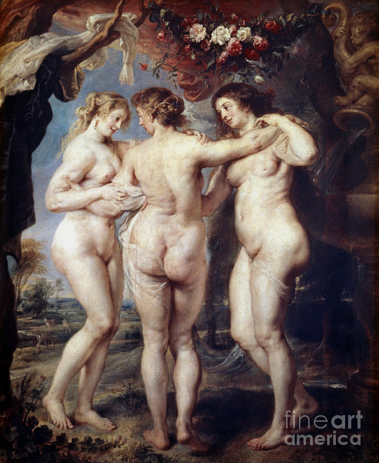 The Three Graces #10 Painting by Peter Paul Rubens