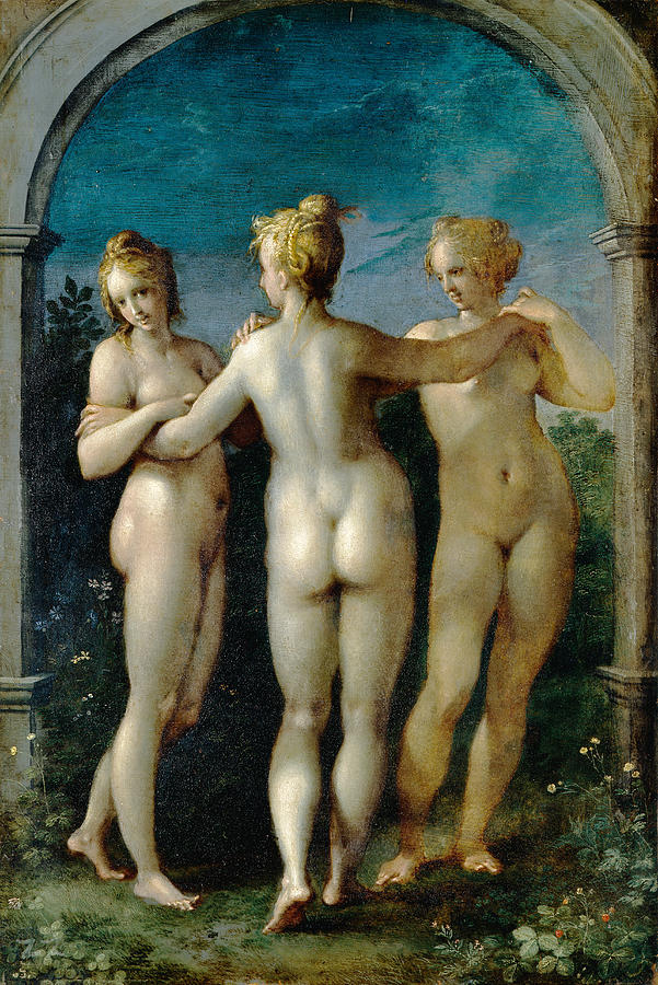 The Three Graces Painting by Hans von Aachen