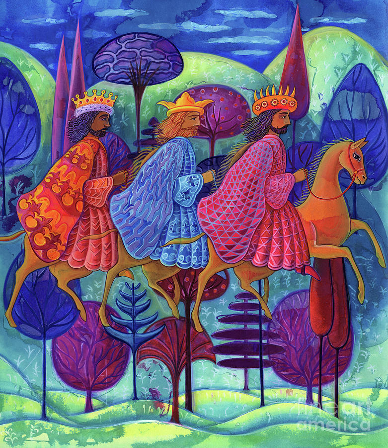 The Three Kings Christmas Painting by Jane Tattersfield