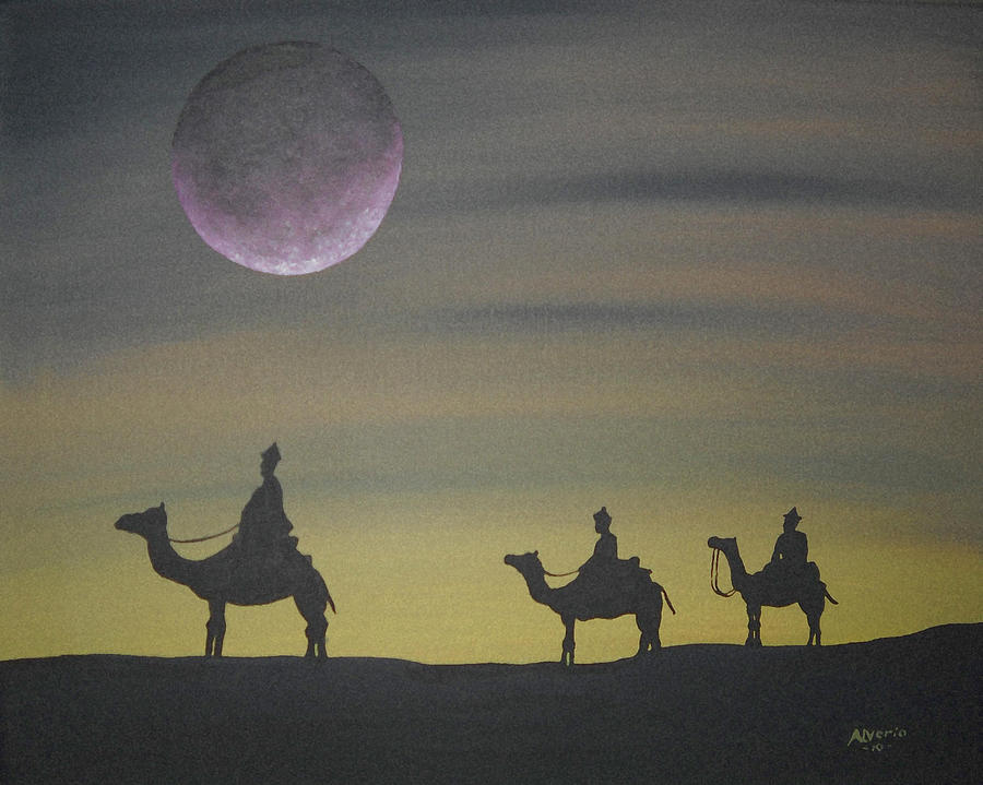 The Three Kings Painting by Edwin Alverio