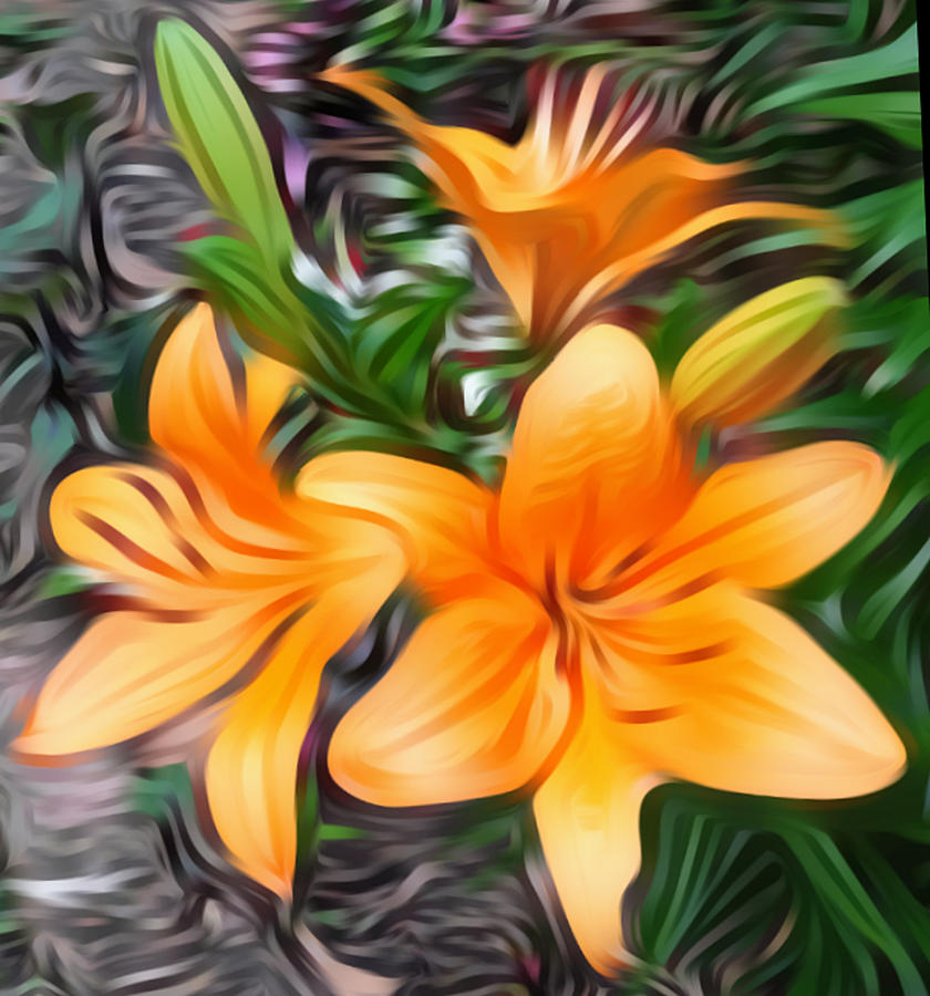 Flowers Digital Art - The Three Lilies by Sheila Renee Parker Flowers Digital Art - The Three Lilies by Sheila Renee Parker