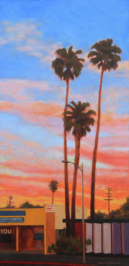 The Three Palms Painting by Andrew Danielsen