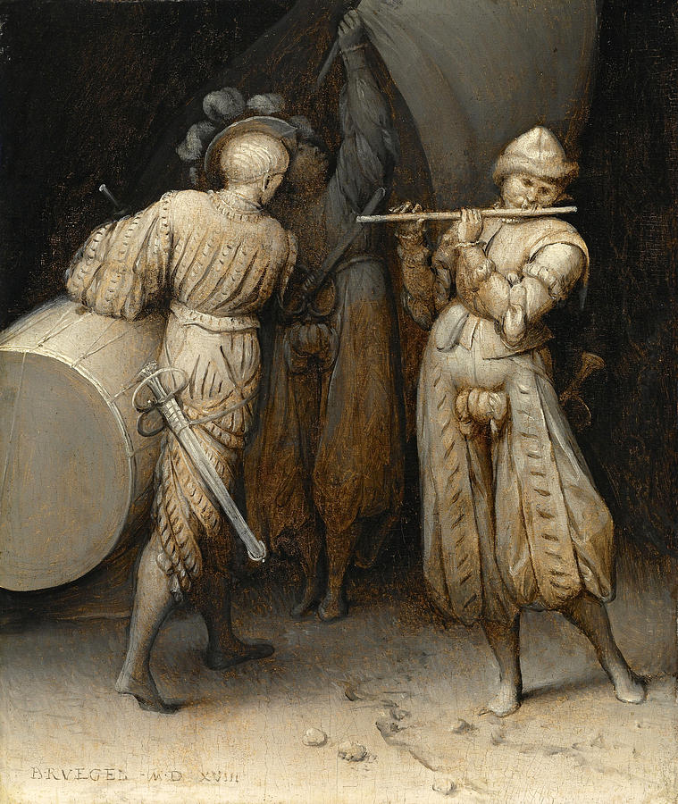 The Three Soldiers Painting by Pieter Bruegel the Elder