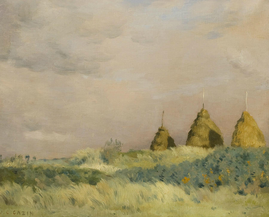 The Three Stacks Painting by Jean-Charles Cazin - Fine Art America