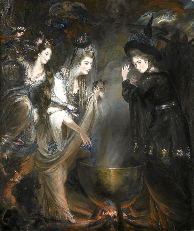 Hocus Pocus Painting - The Three Witches from Macbeth by Daniel Gardner