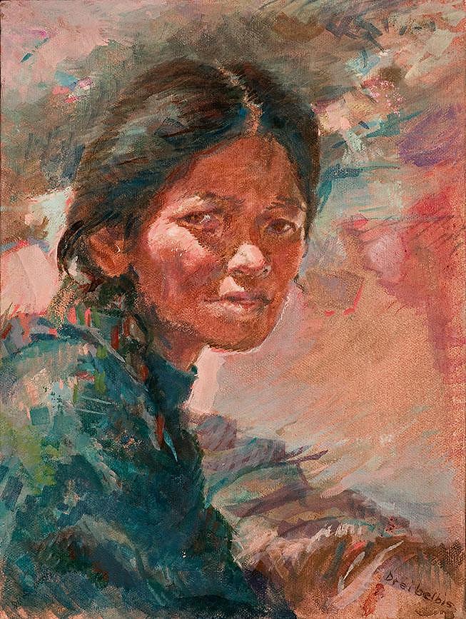 The Tibetan Girl Painting by Ellen Dreibelbis