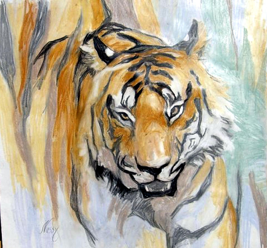 The Tiger Painting By Elisabeth Nussy Denzler Von Botha