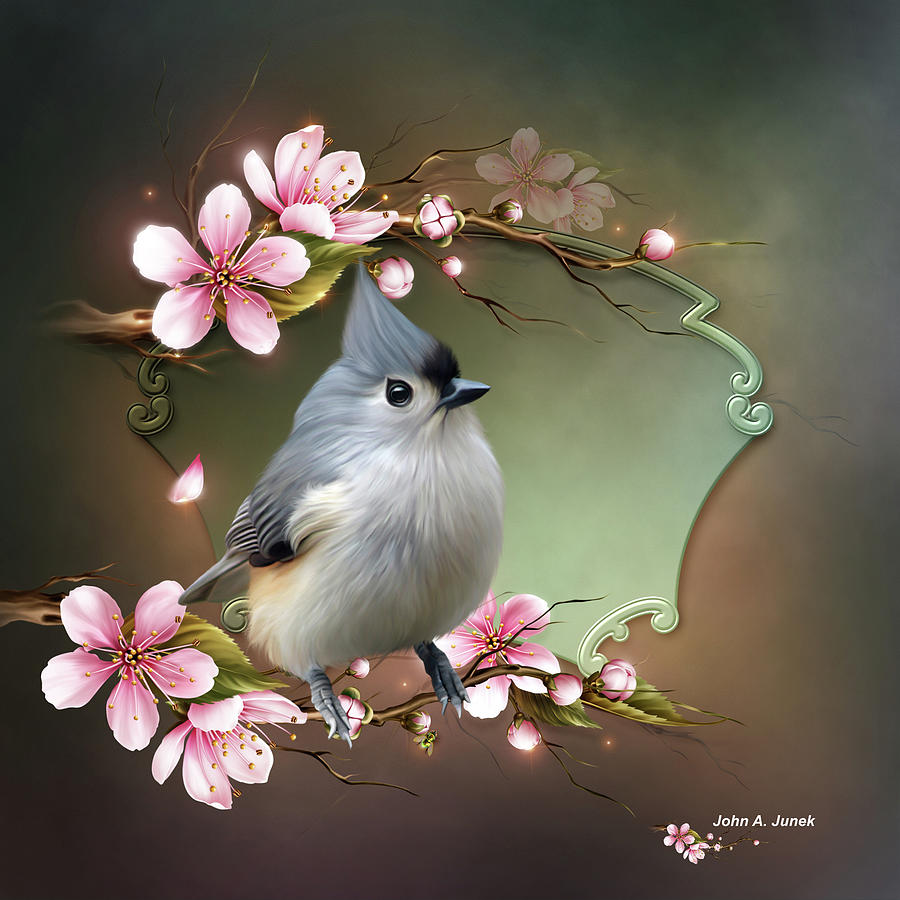 The Tufted Titmouse a charming bird Digital Art by John Junek