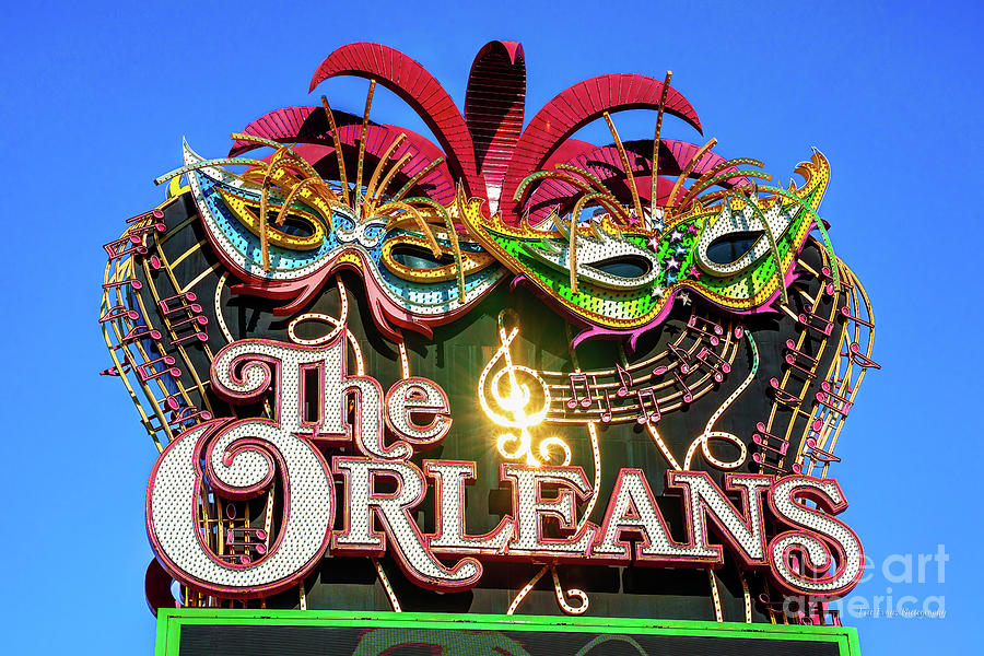 Las Vegas Photograph - The Top of the Orleans Casino Sign by Aloha Art