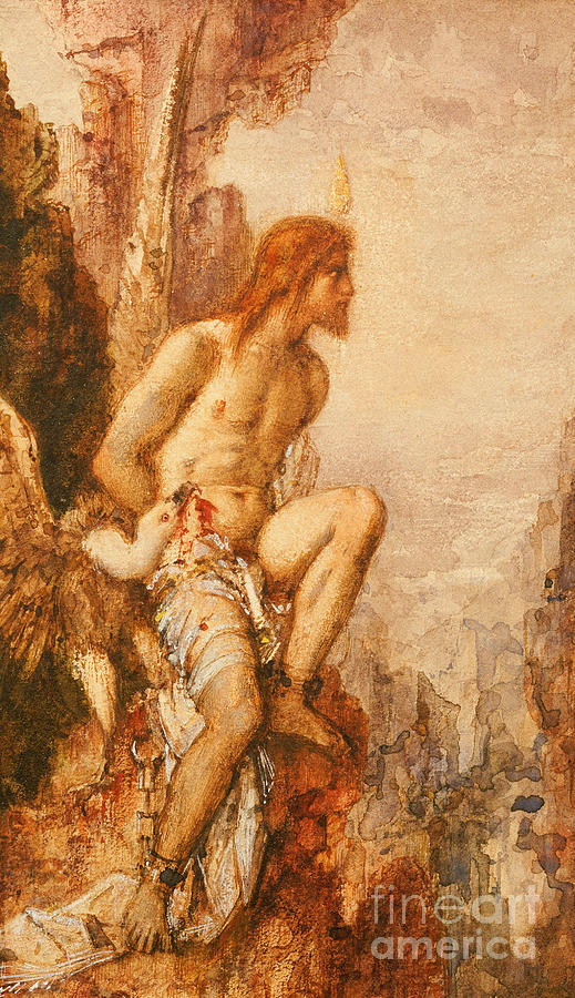 Gustave Moreau Painting - The Torture of Prometheus by Gustave Moreau