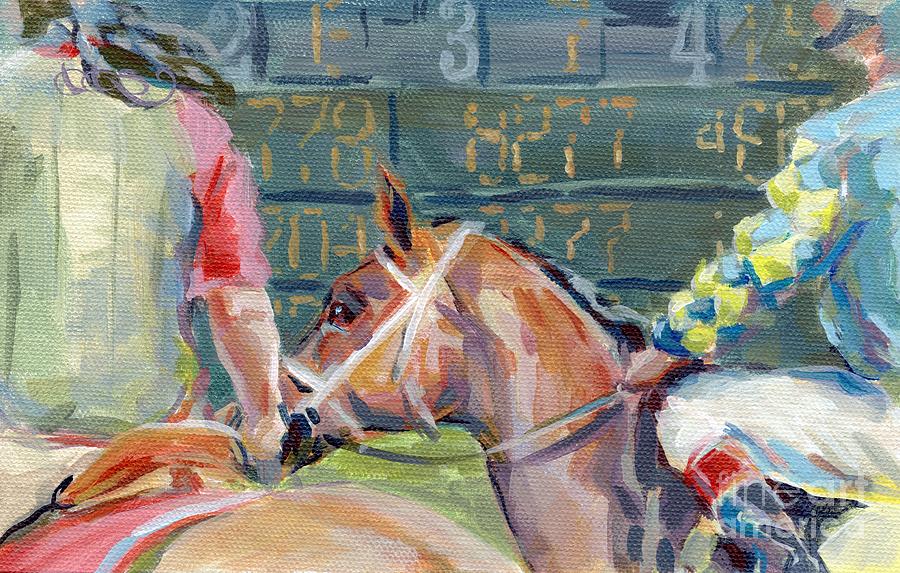 Horse Racing Painting - The Tote Board by Kimberly Santini