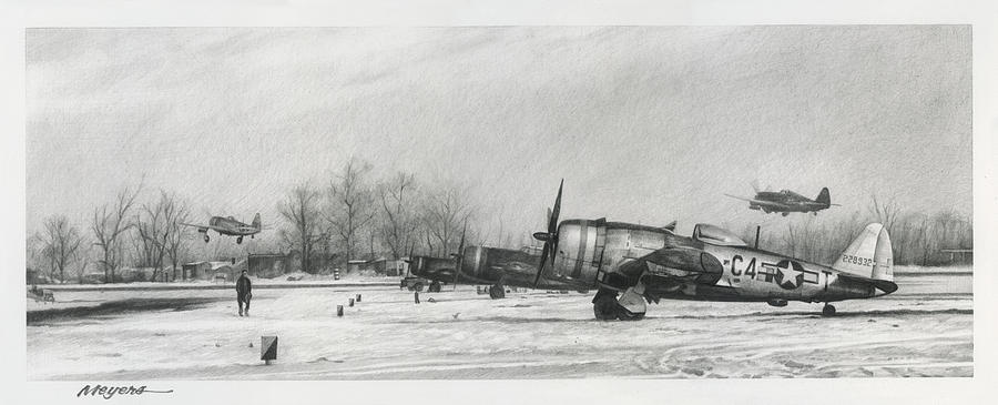 P-47 Drawing - The Toughest Winter by Wade Meyers